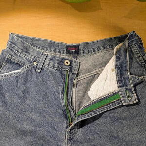 🍏Vintage Tommy Jeans Carpenter Style with Unique Green Accents Sz 34